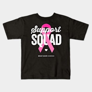 Breast Cancer Awareness for Women Support Squad Kids T-Shirt
